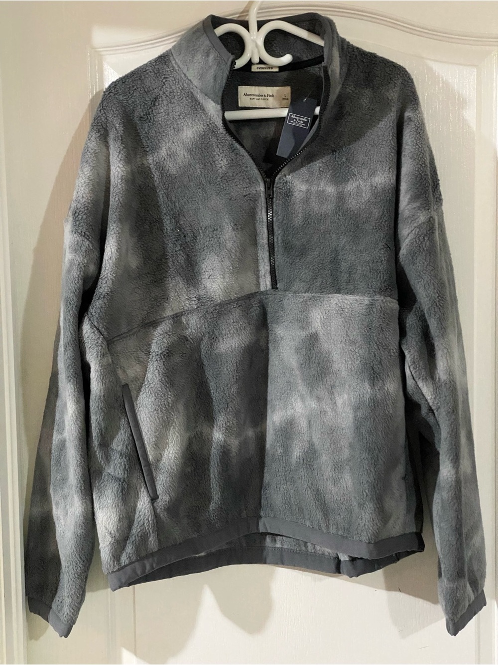NWT Abercrombie & Fitch Oversized Soft Fleece Quarter Zip Pullover Size L